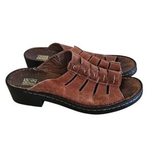 Josef Seibel VTG Eliza Slip On Slides Women EU 39 US 8-8.5 Brown Heels Comfort